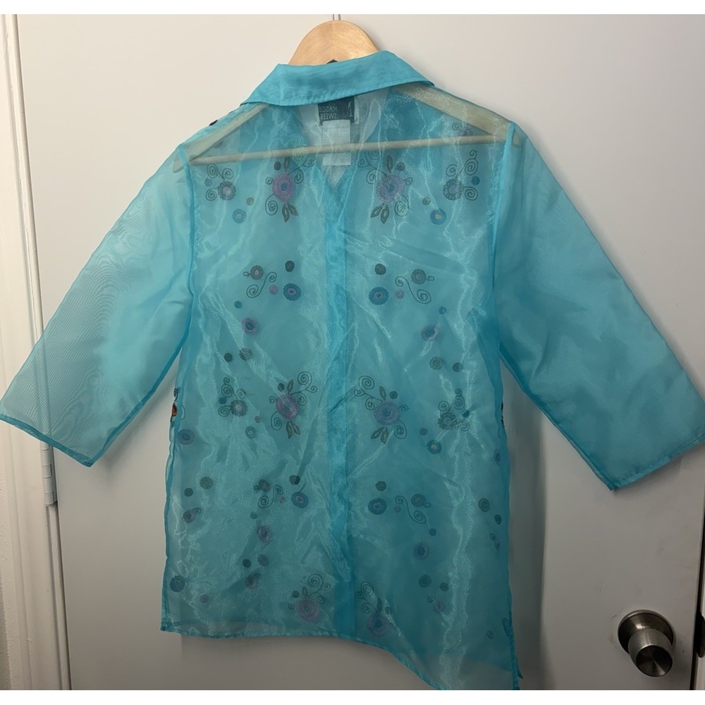 Vintage Maggie Sweet Women's 2Pc Set Tank & Button Up Floral Shirt Size Small - Picture 8 of 13